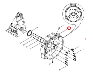 Кожух маховика двигателя WP6G125E22